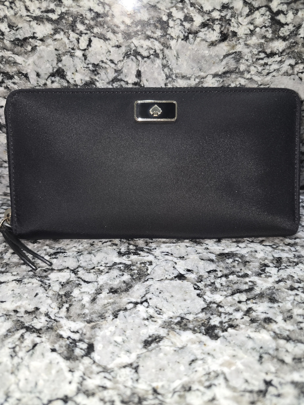 Kate Spade Black Nylon Zip-Around Wallet